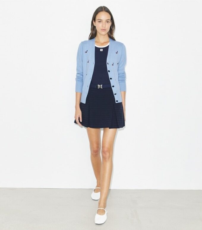 Cardigan in cashmere con ricamo Birdie