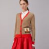 Cardigan in cashmere con toppa tigre