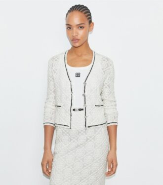 Cardigan in cotone con logo in pizzo