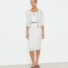 Cardigan in cotone con logo in pizzo