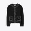 Cardigan in lana con cuciture a vista