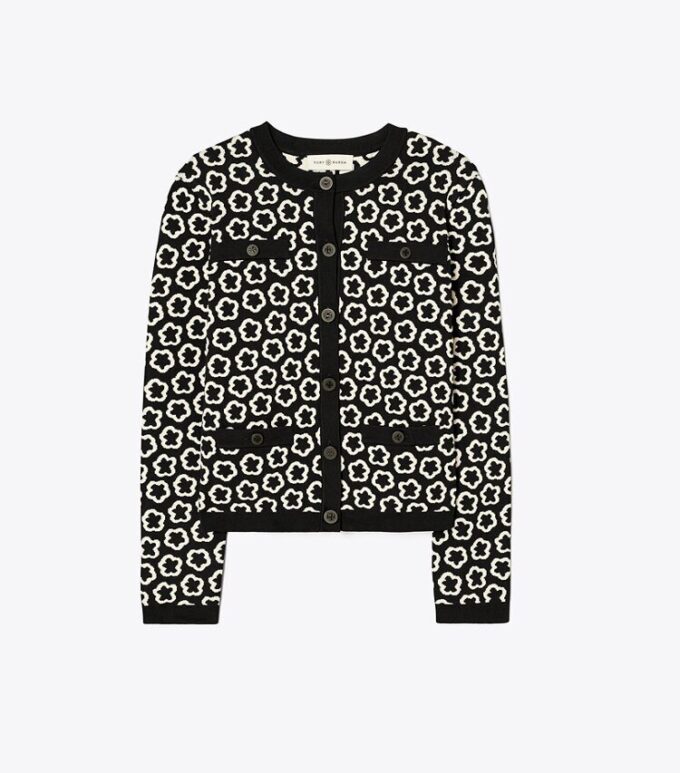 Cardigan Kendra con jacquard floreale Cardigan Kendra con jacquard floreale