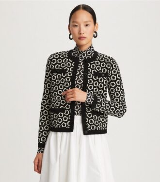 Cardigan Kendra con jacquard floreale