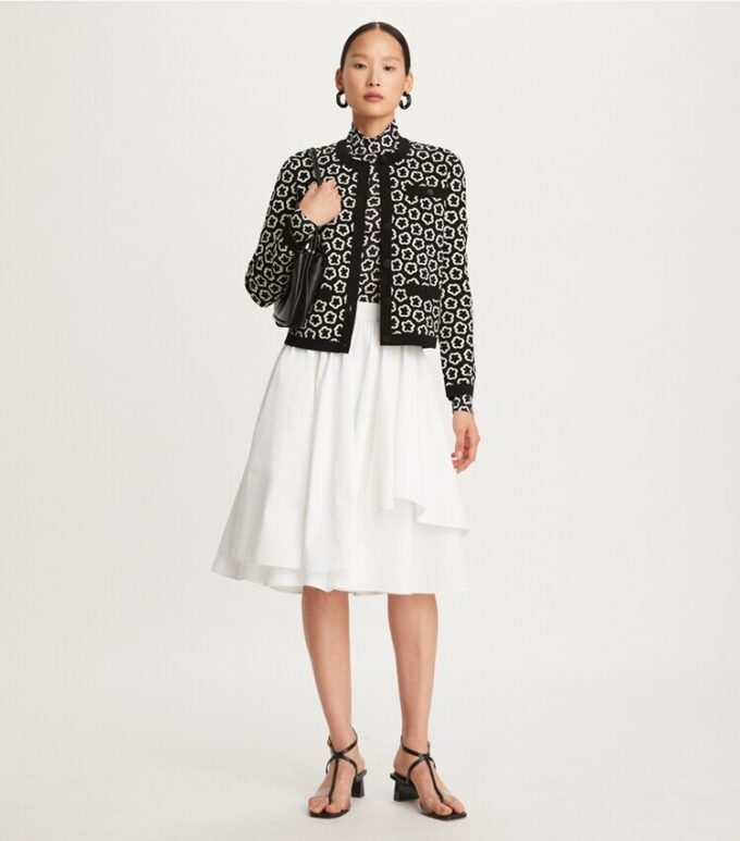 Cardigan Kendra con jacquard floreale Cardigan Kendra con jacquard floreale