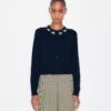 Cardigan ricamato in merino e cashmere