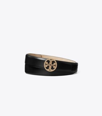 Cintura con logo pavé in pelle liscia Miller da 1″