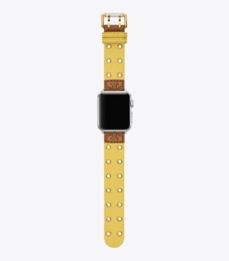 Cinturino con doppia rivettatura per Apple Watch®, pelle gialla Cinturino con doppia rivettatura per Apple Watch®, pelle gialla
