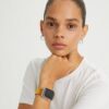 Cinturino con doppia rivettatura per Apple Watch®, pelle gialla Cinturino con doppia rivettatura per Apple Watch®, pelle gialla