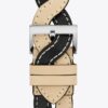 Cinturino intrecciato per Apple Watch®, pelle color crema/nera, 38 mm – 40 mm Cinturino intrecciato per Apple Watch®, pelle color crema/nera, 38 mm – 40 mm