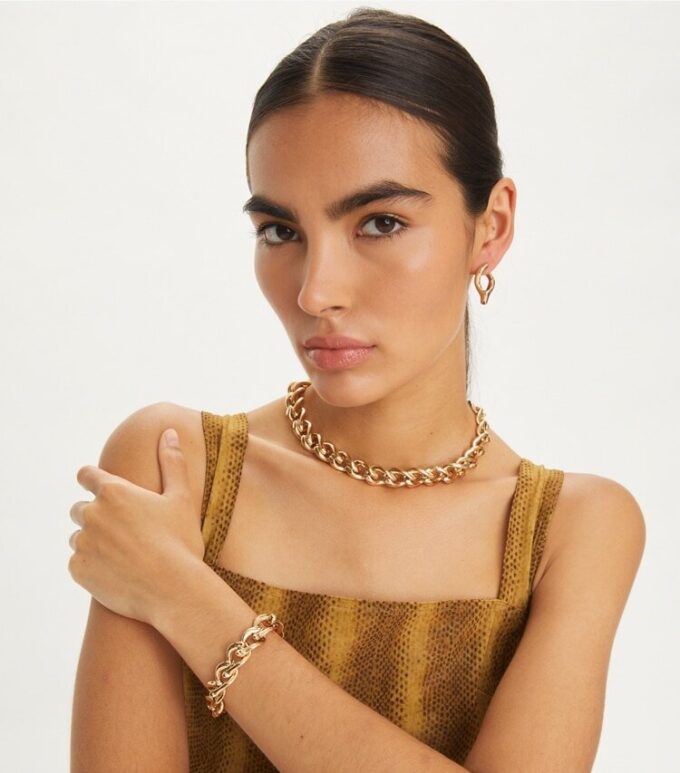 Bracciale con catena a forma di forcella Bracciale con catena a forma di forcella