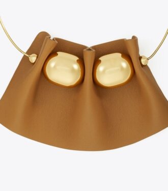 Collana con collare in pelle scanalata