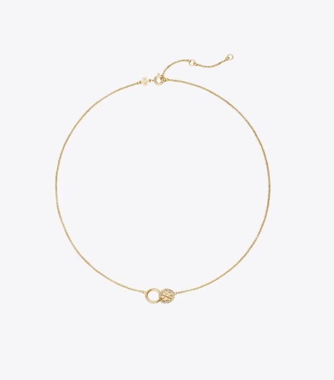 Collana con pendente Icon Pavé Interlocking