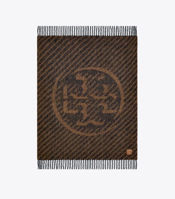 Coperta bouclé con strisce logo Coperta bouclé con strisce logo