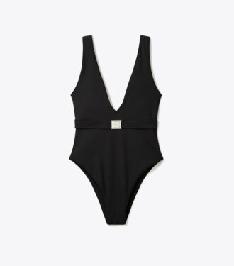 Costume da bagno con cintura e logo