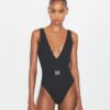 Costume da bagno con cintura e logo Costume da bagno con cintura e logo