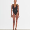 Costume da bagno con cintura e logo Costume da bagno con cintura e logo