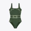 Costume da bagno stampato senza spalline