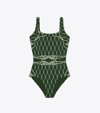 Costume da bagno stampato senza spalline