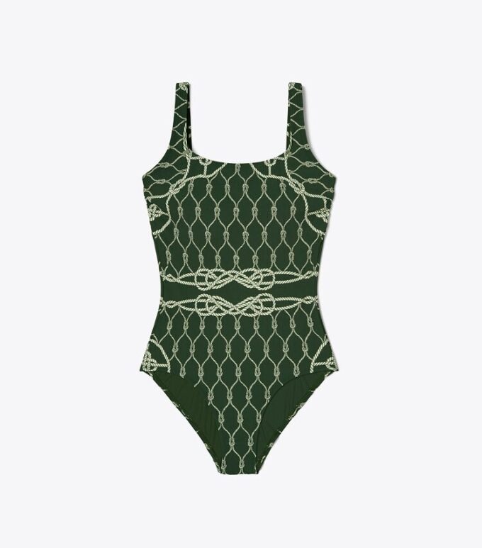 Costume da bagno stampato senza spalline