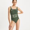 Costume da bagno stampato senza spalline