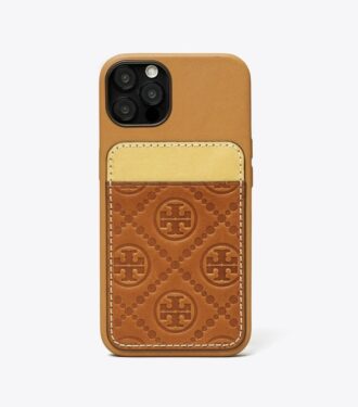 Custodia per telefono con tasca per carte T Monogram