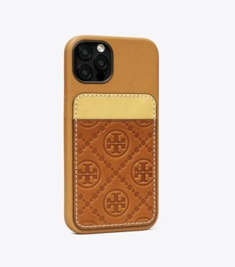 Custodia per telefono con tasca per carte T Monogram