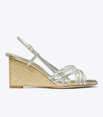 Espadrillas con zeppa e cinturini multipli