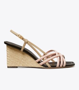 Espadrillas con zeppa e cinturini multipli