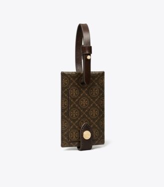 Etichetta per bagagli in tela rivestita con monogramma T Monogram
