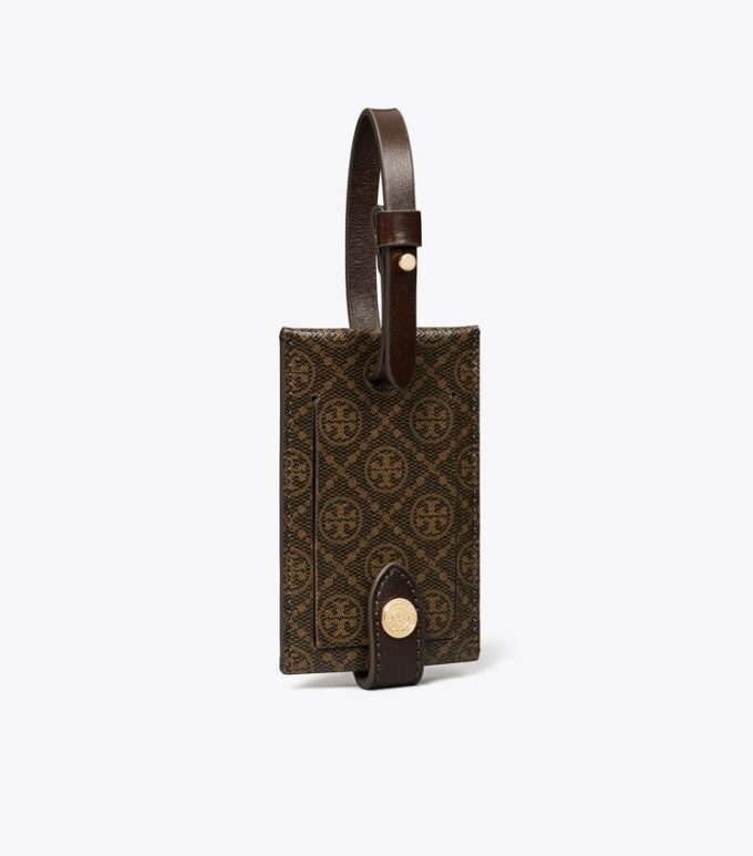 Etichetta per bagagli in tela rivestita con monogramma T Monogram