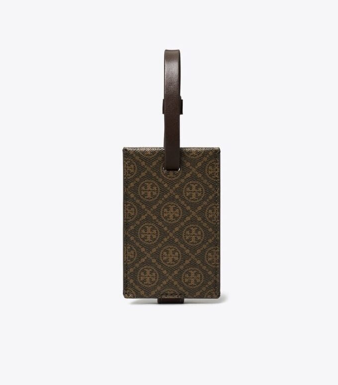 Etichetta per bagagli in tela rivestita con monogramma T Monogram