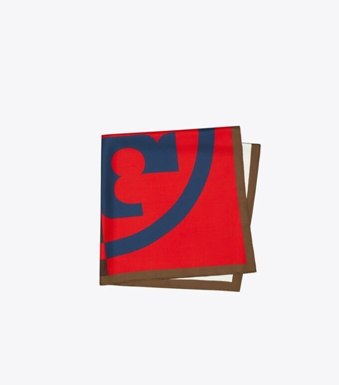 Fazzoletto in seta con logo color block