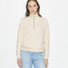 Felpa con logo French Terry e mezza zip sulle maniche Felpa con logo French Terry e mezza zip sulle maniche