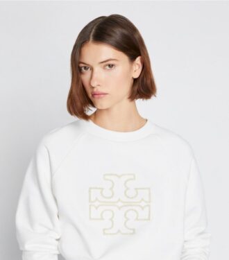 Felpa girocollo pesante in felpa francese con logo