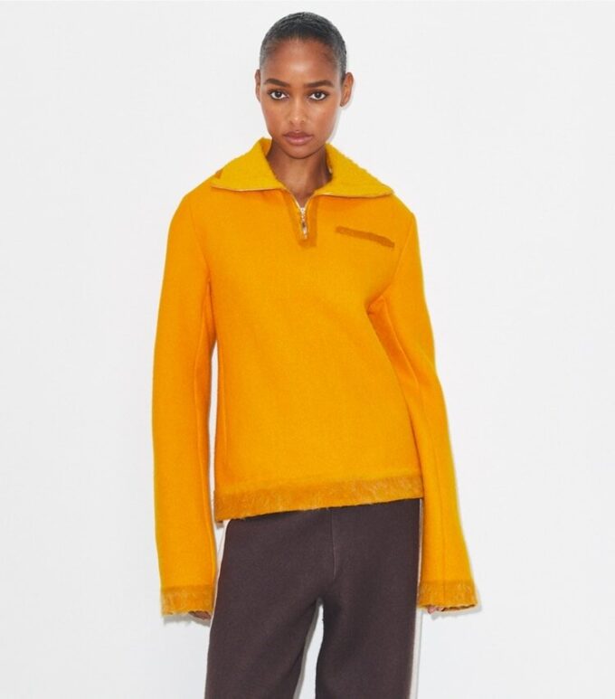 Felpa in lana con mezza zip Felpa in lana con mezza zip