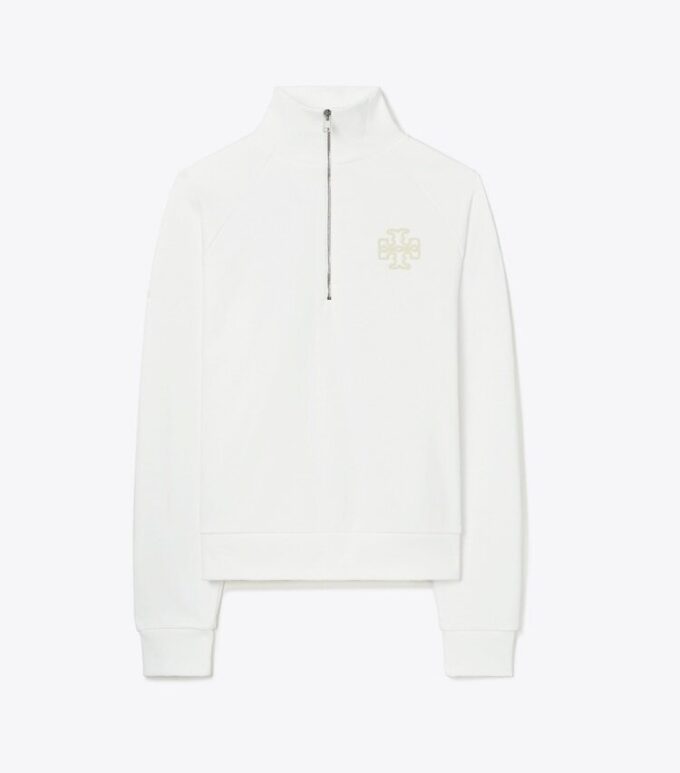 Felpa pesante in felpa francese con mezza zip Felpa pesante in felpa francese con mezza zip