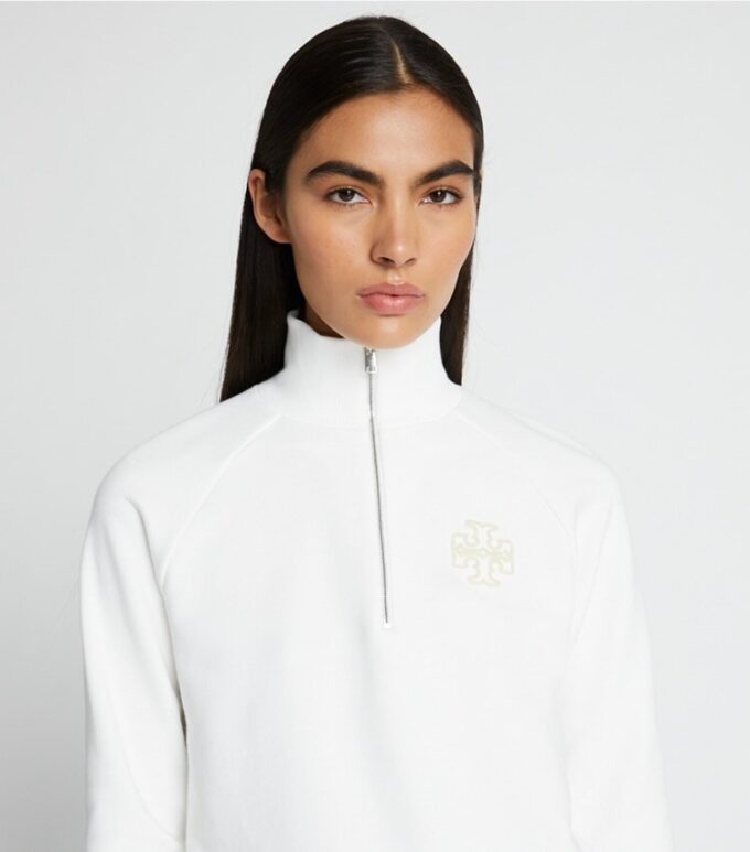 Felpa pesante in felpa francese con mezza zip Felpa pesante in felpa francese con mezza zip