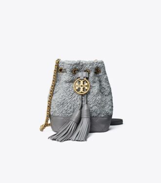 Fleming Mini borsa a secchiello in bouclé morbido