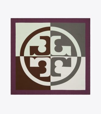 Foulard in seta con logo color block
