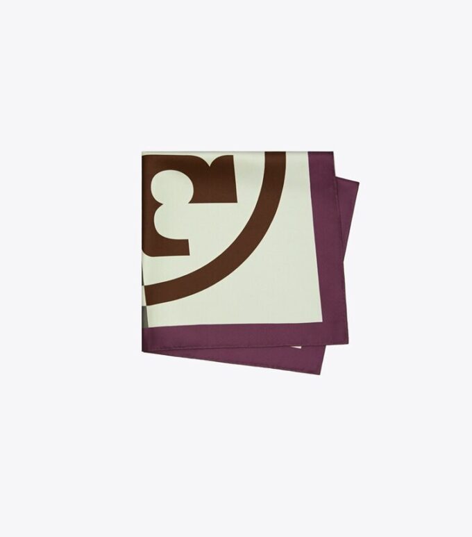 Foulard in seta con logo color block Foulard in seta con logo color block