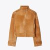 Giacca bomber in pelle scamosciata
