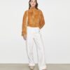 Giacca bomber in pelle scamosciata