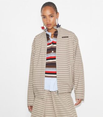 Giacca da golf in nylon a quadri