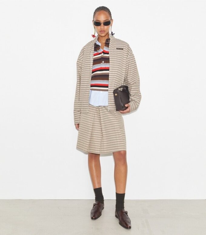 Giacca da golf in nylon a quadri Giacca da golf in nylon a quadri