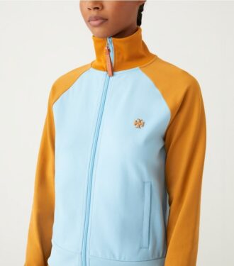 Giacca da tuta in maglia doppia color block