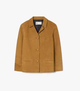 Giacca in pelle scamosciata