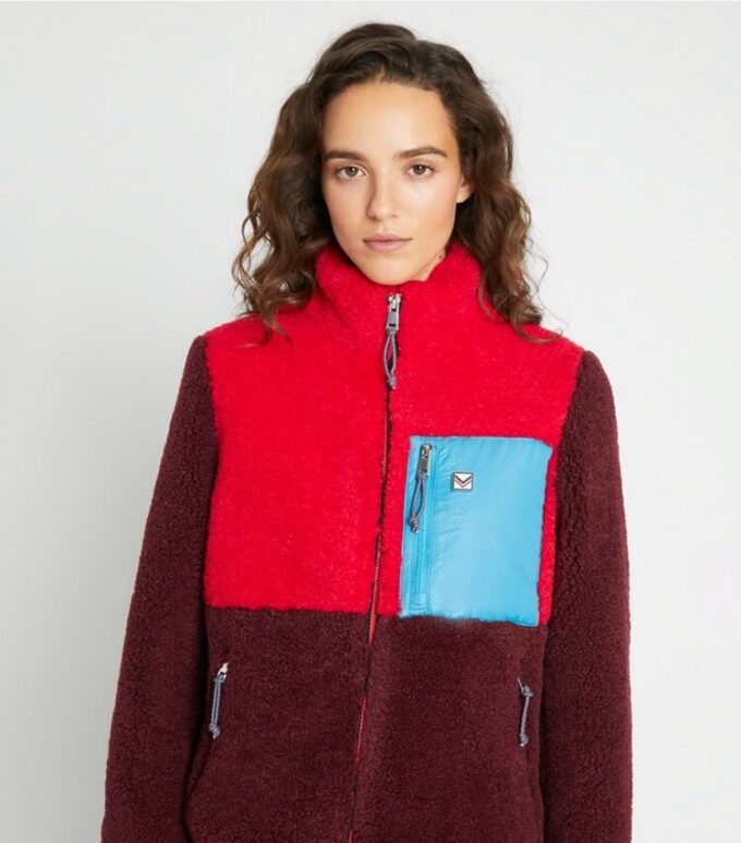 Giacca in pile color block Giacca in pile color block