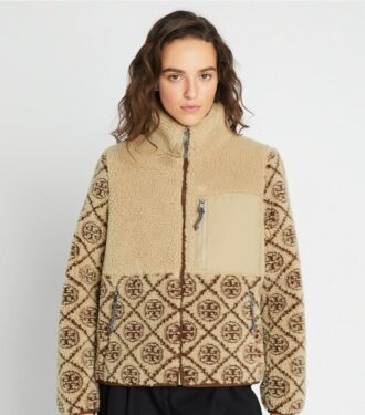 Giacca in pile con monogramma T Monogram