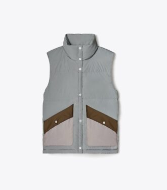 Gilet imbottito riflettente a blocchi di colore