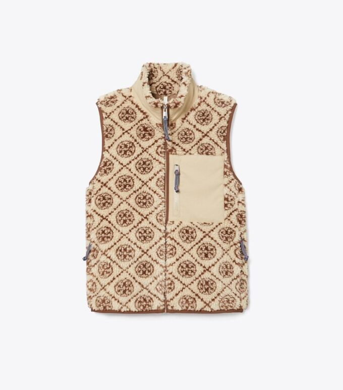 Gilet in pile con monogramma T Monogram Gilet in pile con monogramma T Monogram